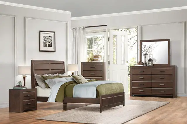 Alt view image 5 of 5 - Espresso Finish Two Drawers Nightstand 1pc Contemporary Bold Framing Wooden Bedroom Furniture