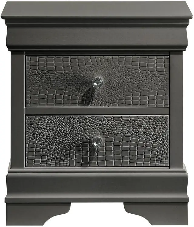 Main image of Blaze Modern Style 2-Drawer Night stand Made with Wood in Metallic Gray same as B009P286644 (CA inventory)
