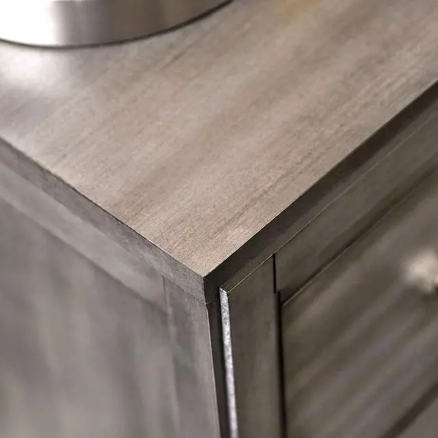 Alt view image 3 of 7 - Beautiful 1pc Nightstand Transitional Style Gray Bedside Table Bedroom Furniture