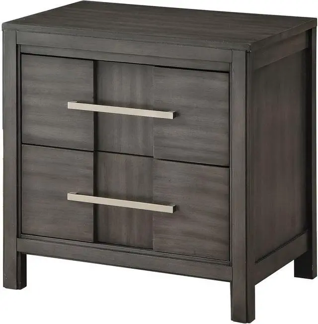 Alt view image 6 of 7 - Beautiful 1pc Nightstand Transitional Style Gray Bedside Table Bedroom Furniture