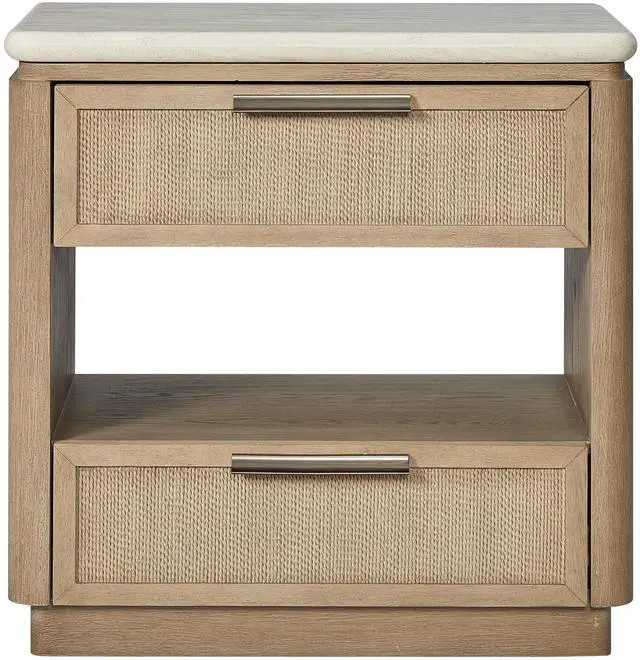 Main image of Two Drawer Nightstand with Rope Drawer Fronts
