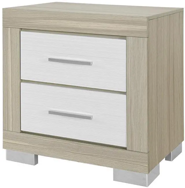 Alt view image 2 of 6 - ELSA NATURAL AND WHITE NIGHTSTAND