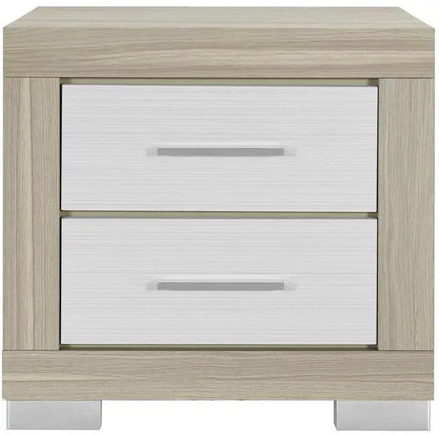 Main image of ELSA NATURAL AND WHITE NIGHTSTAND