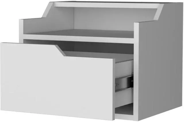 Alt view image 5 of 7 - Florence Floating Nightstand with Drawer and Dual-Shelf Display
