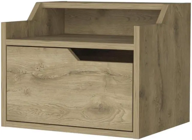 Alt view image 6 of 7 - Florence Floating Nightstand with Drawer and Dual-Shelf Display