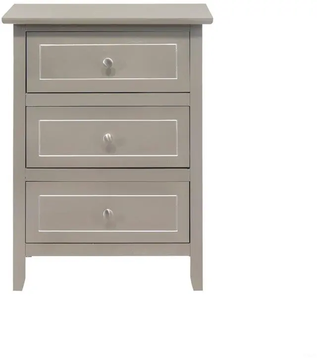 Alt view image 2 of 6 - Sleek Contemporary Nightstand In Silver Champagne