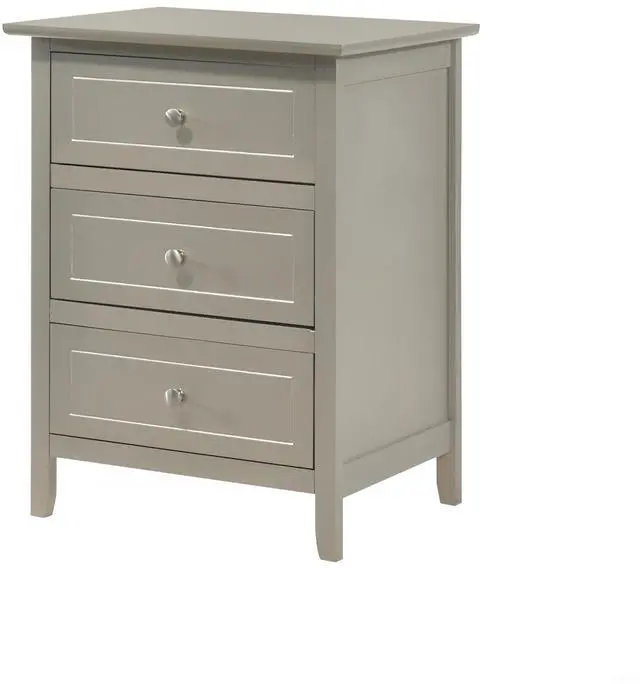 Alt view image 4 of 6 - Sleek Contemporary Nightstand In Silver Champagne
