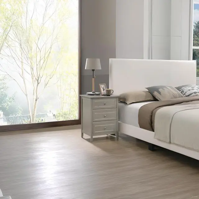 Alt view image 3 of 6 - Sleek Contemporary Nightstand In Silver Champagne