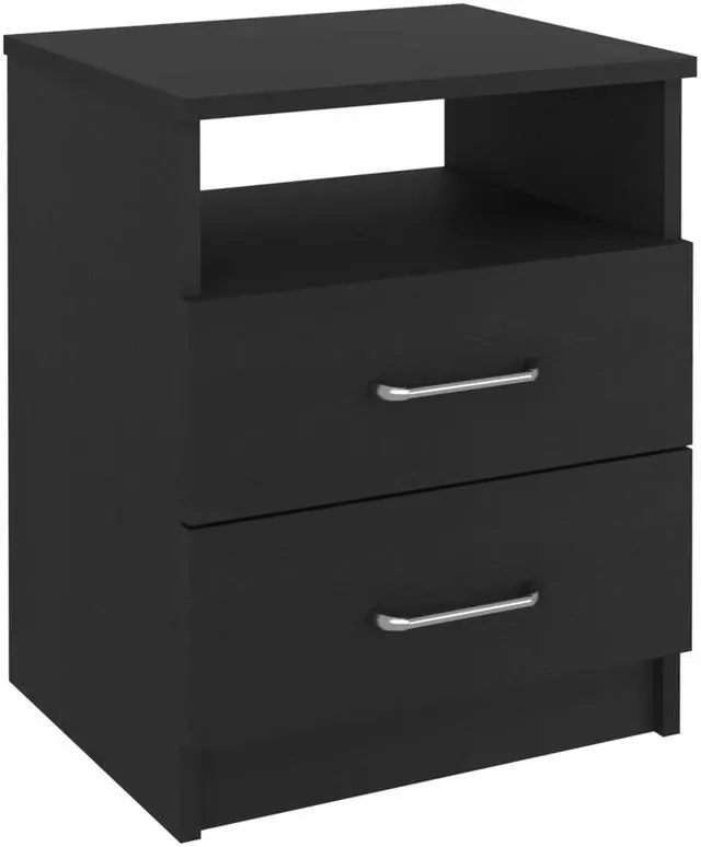 Alt view image 6 of 7 - Nightstand Olivenza, Two Drawers, Black Wengue Finish