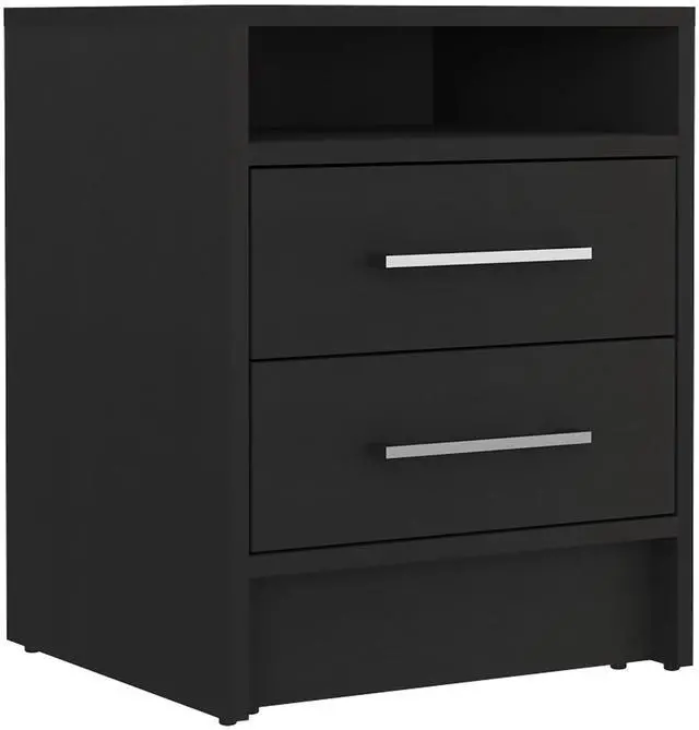 Alt view image 6 of 7 - Eter Nightstand , End Table, Side Table Superior Top, Two Drawers -Black