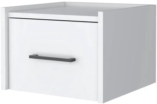 Alt view image 3 of 7 - White Wall-Mounted Floating Nightstand