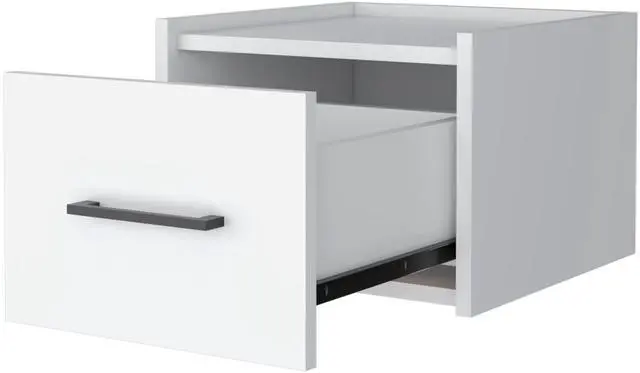 Alt view image 4 of 7 - White Wall-Mounted Floating Nightstand