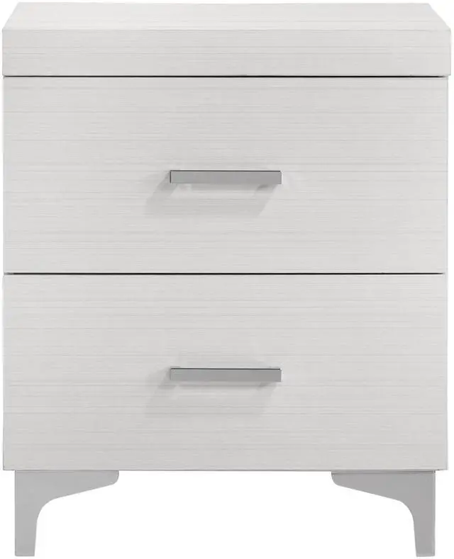 Alt view image 3 of 7 - White 2-drawer Nightstand