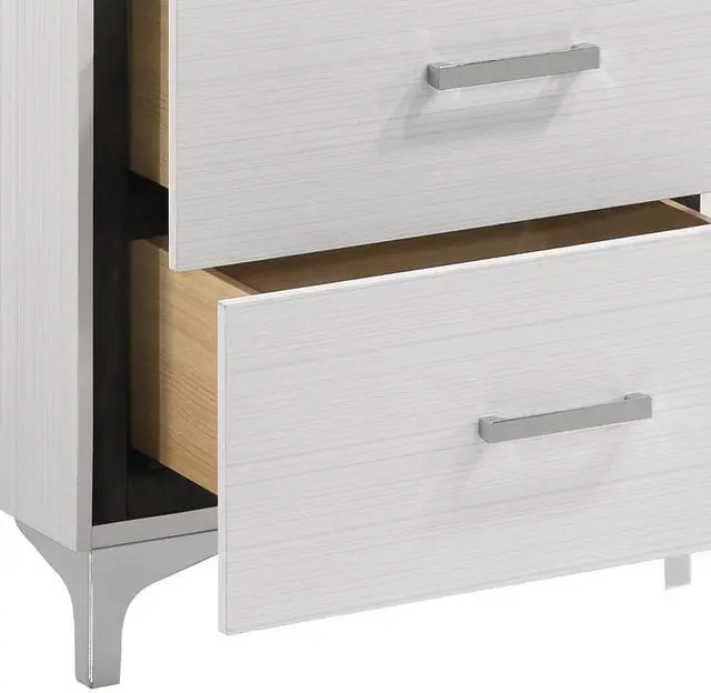 Alt view image 7 of 7 - White 2-drawer Nightstand