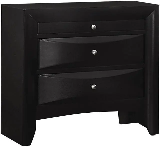 Alt view image 2 of 6 - Vollenhove Black 2-Drawer Nightstand with Pull-out Tray