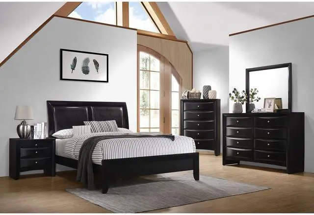 Alt view image 3 of 6 - Vollenhove Black 2-Drawer Nightstand with Pull-out Tray