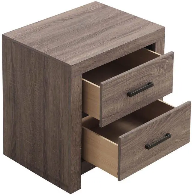 Alt view image 5 of 7 - Brantford Barrel Oak 2-Drawer Nightstand