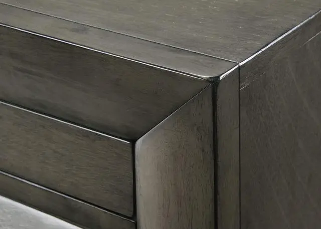 Alt view image 4 of 7 - 1Pc Contemporary 2 Drawer Nightstand End Table Jewelry Tray Gray Finish Solid Wood Wooden Bedroom Furniture