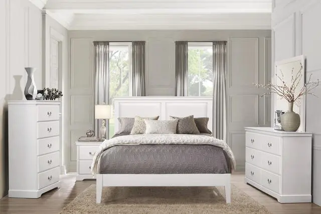 Alt view image 6 of 7 - 1pc Classic Traditional 2 Drawers Nightstand White Finish Bedroom Furniture Wooden Bedside Table Cabinet