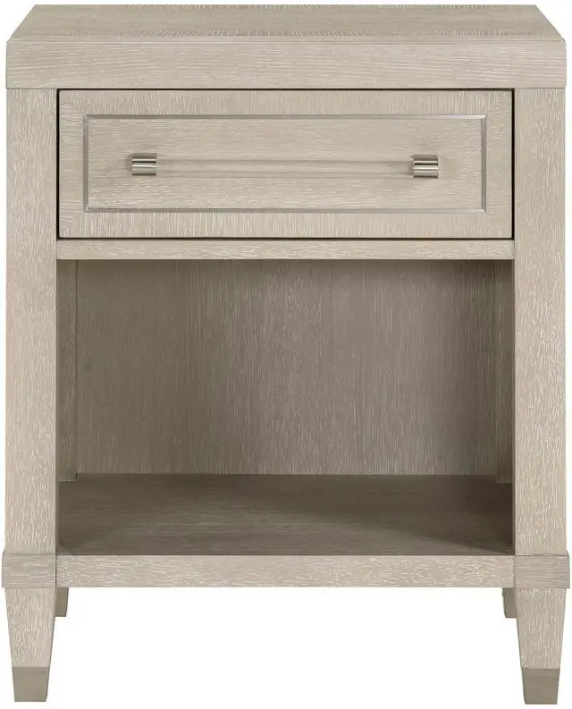 Alt view image 2 of 7 - Elegant Light Oak Finish Nightstand with Charging Ports Storage Drawer and Shelf Modern Glam Bedroom Durable Wooden Furniture 1pc