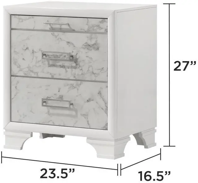 Alt view image 2 of 5 - Soul Modern Style Nightstand Made with wood in White  same as B009P309601 (CA inventory)