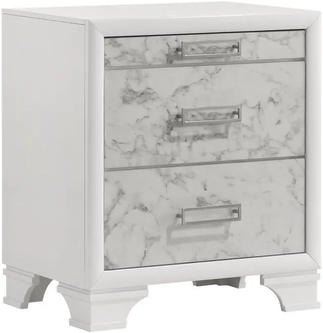 Main image of Soul Modern Style Nightstand Made with wood in White  same as B009P309601 (CA inventory)