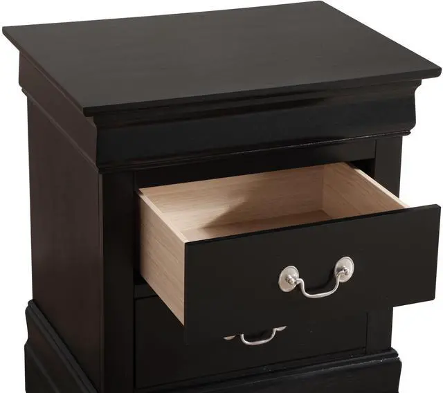 Alt view image 2 of 7 - Elegant Black Nightstand With Storage