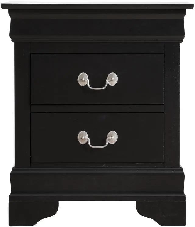 Alt view image 6 of 7 - Elegant Black Nightstand With Storage