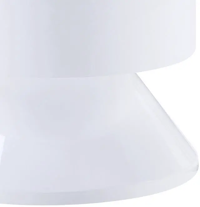 Alt view image 5 of 7 - White High Gloss and Natural 1-drawer Drum Nightstand