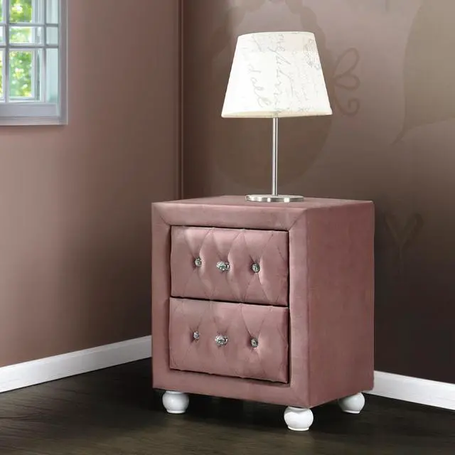 Main image of Pink 2-Drawer Nightstand