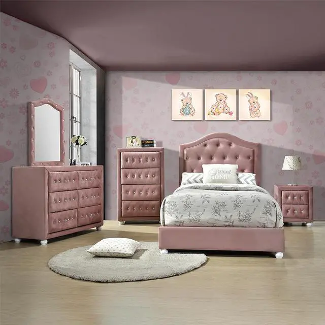 Alt view image 3 of 6 - Pink 2-Drawer Nightstand