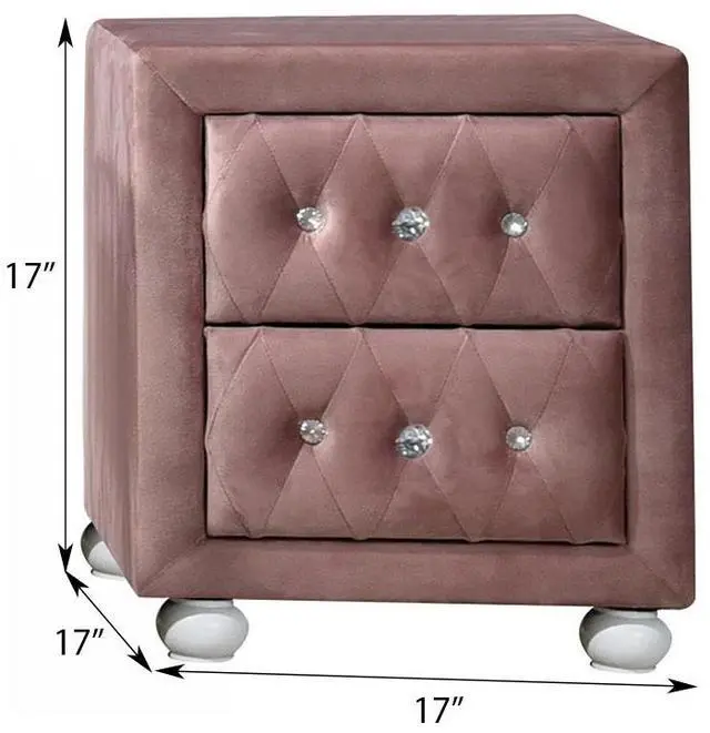 Alt view image 6 of 6 - Pink 2-Drawer Nightstand
