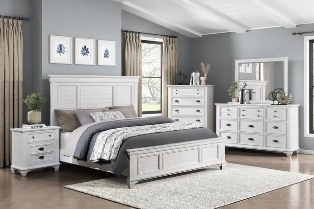 Alt view image 5 of 5 - White Finish Two Drawers Nightstand 1pc Traditional Framing Wooden Bedroom Furniture