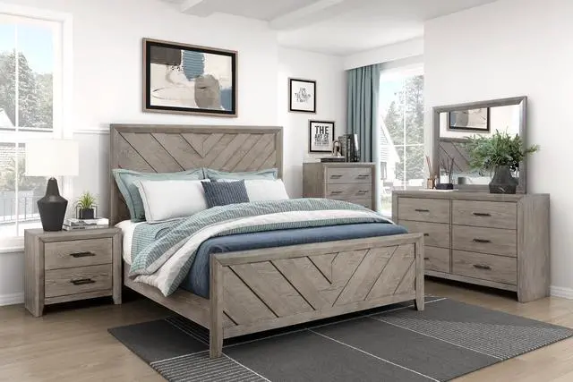 Alt view image 5 of 6 - Modern Sleek Gray Finish 2-Drawers Nightstand Durable Wooden Bedroom Furniture 1pc