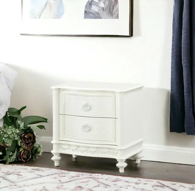 Main image of Dorothy Ivory Finish Nightstand W/2 Drawers