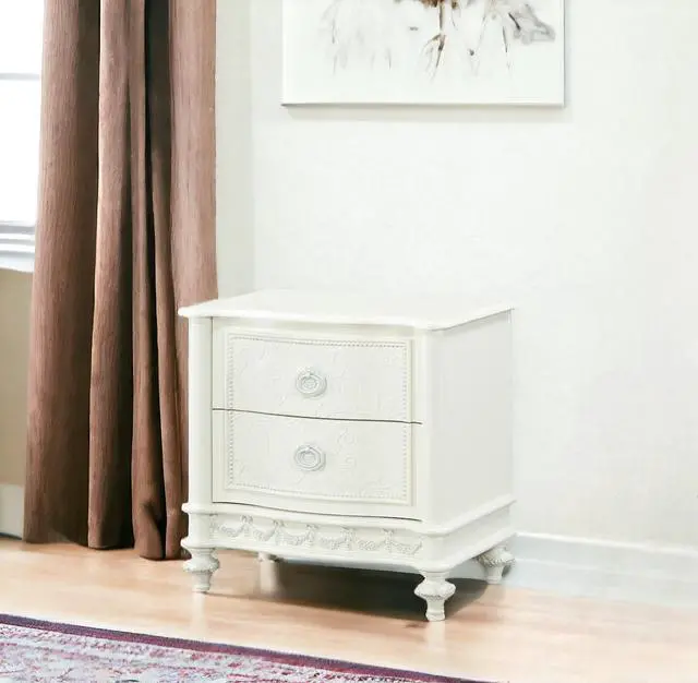 Alt view image 2 of 7 - Dorothy Ivory Finish Nightstand W/2 Drawers