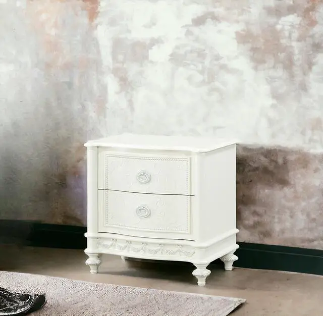 Alt view image 5 of 7 - Dorothy Ivory Finish Nightstand W/2 Drawers