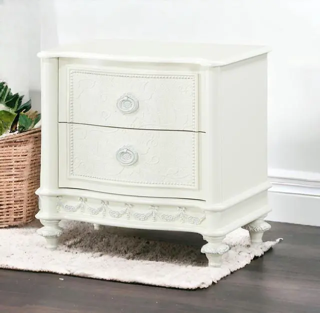 Alt view image 3 of 7 - Dorothy Ivory Finish Nightstand W/2 Drawers