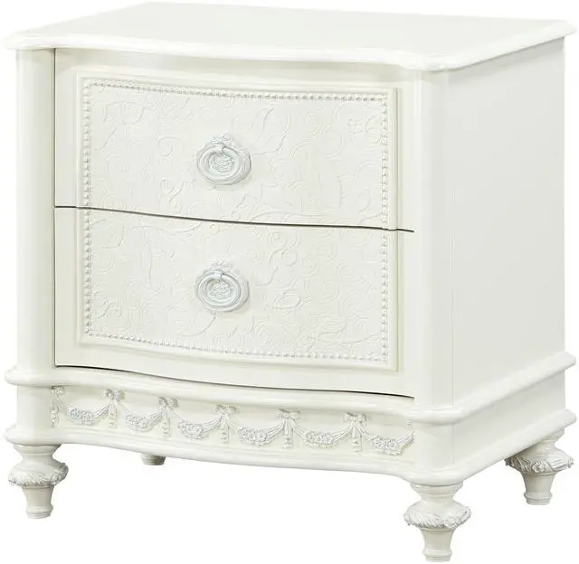 Alt view image 7 of 7 - Dorothy Ivory Finish Nightstand W/2 Drawers