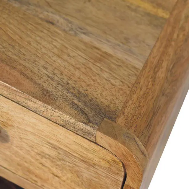 Alt view image 7 of 7 - Solid wood Mini Oak-ish Floating Open Bedside, Single Drawer