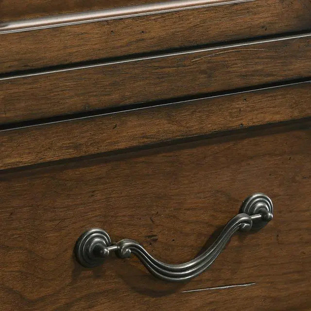 Alt view image 5 of 5 - Maderne Traditional Wood 3-Drawer Nightstand, Antique Walnut/Brown