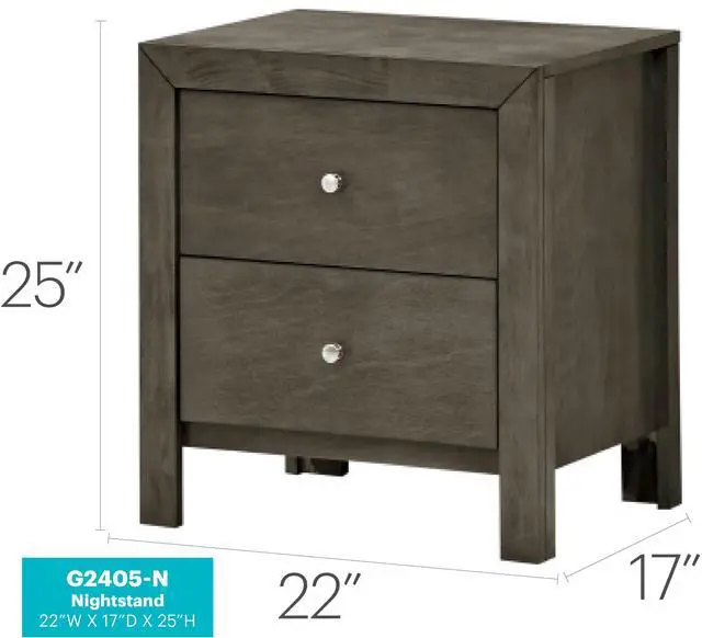 Alt view image 5 of 6 - Chic Gray Transitional Nightstand