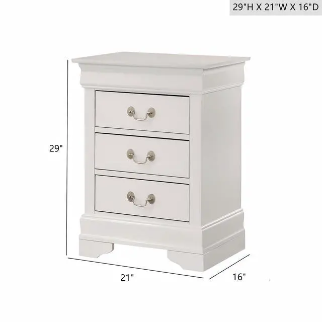 Alt view image 2 of 5 - Charming White Traditional Nightstand