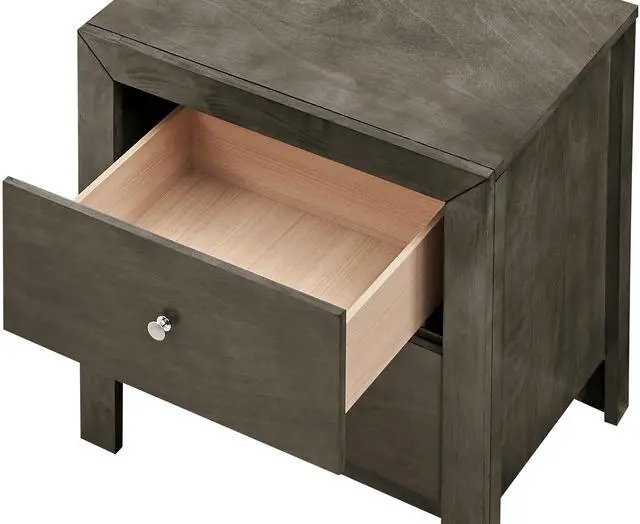 Alt view image 6 of 6 - Chic Gray Transitional Nightstand