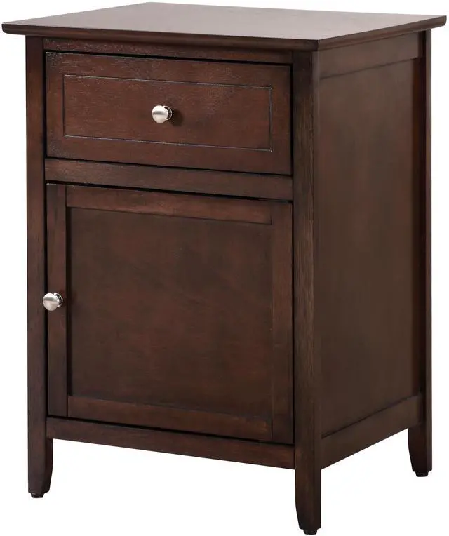 Alt view image 2 of 7 - Izzy G1412-N-25 1 Drawer /1 Door Nightstand , Cappuccino