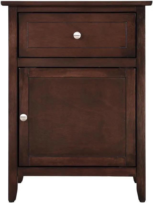 Alt view image 3 of 7 - Izzy G1412-N-25 1 Drawer /1 Door Nightstand , Cappuccino