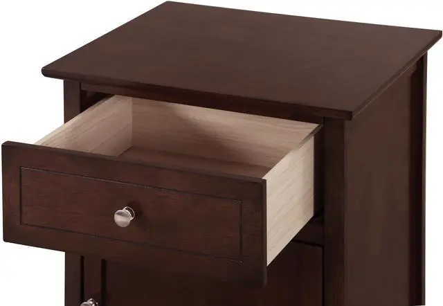 Alt view image 6 of 7 - Izzy G1412-N-25 1 Drawer /1 Door Nightstand , Cappuccino