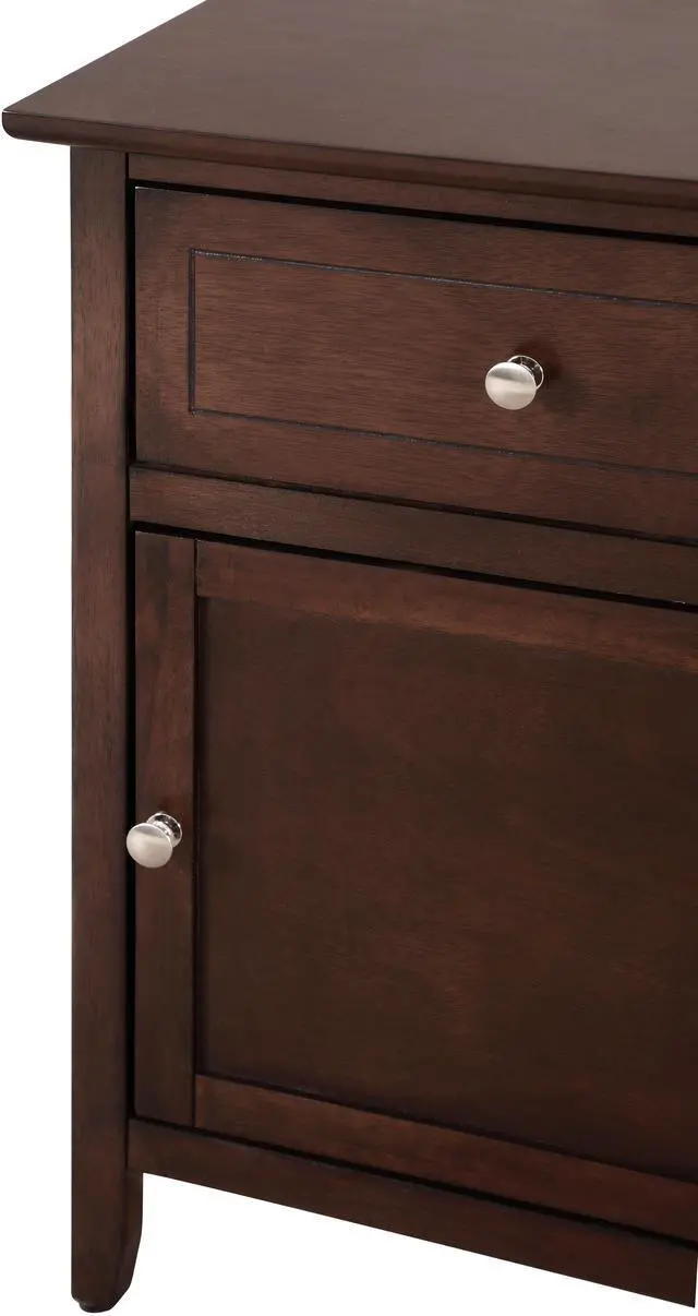 Alt view image 7 of 7 - Izzy G1412-N-25 1 Drawer /1 Door Nightstand , Cappuccino