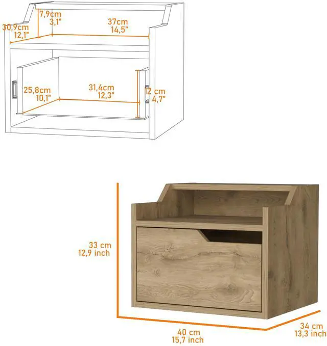 Alt view image 7 of 7 - Macadamia Dual-Shelf Display Nightstand