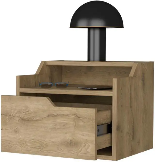 Alt view image 6 of 7 - Macadamia Dual-Shelf Display Nightstand